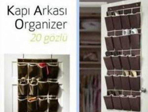 Çok Amaçlı Kapı Arkası Ayakkabı & Terlik Askı (20 Gözlü)